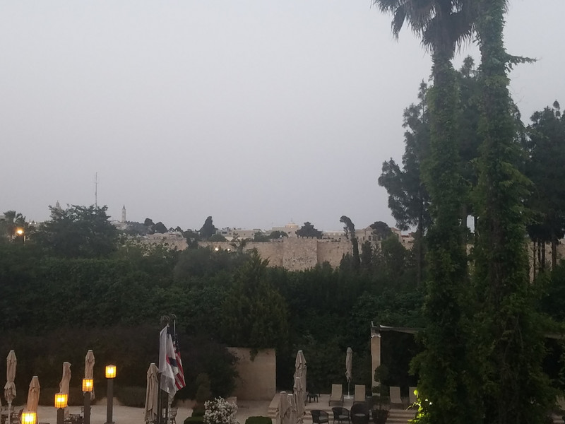 View at the King David Hotel - walls of the old city!