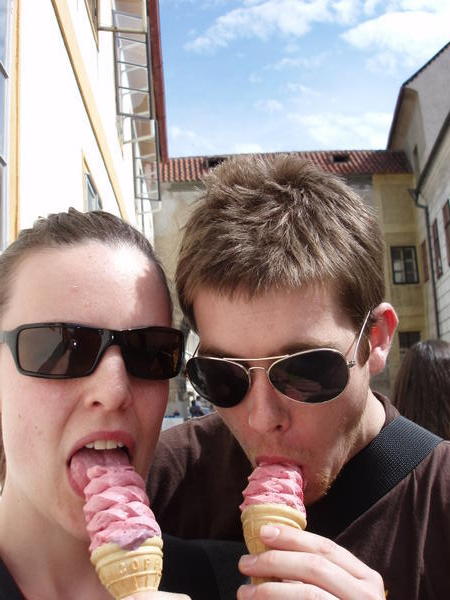 We eat ice cream