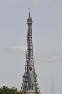 Two for one - the Statue of Liberty and the Eiffel Tower 