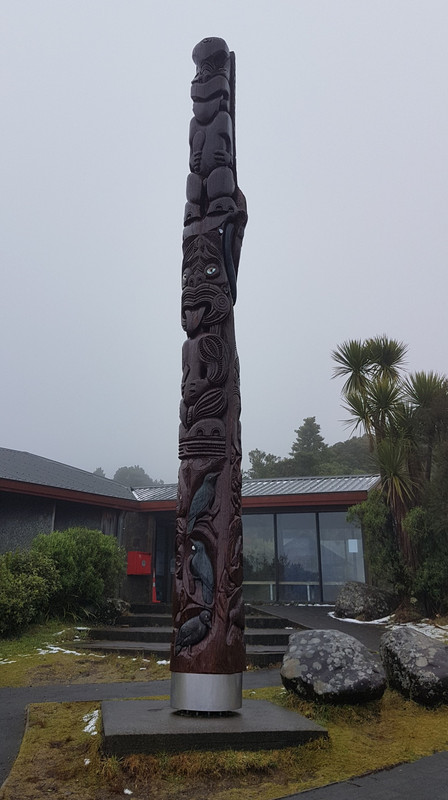 Totem Pole in Front of Mt Taranaki?