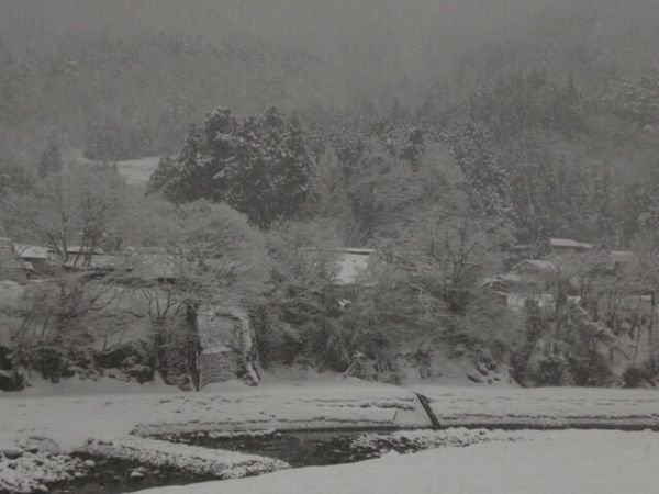 heavy snow. Shirakawa village