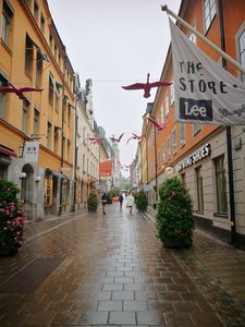 Rainy, wet streets of Stockholm