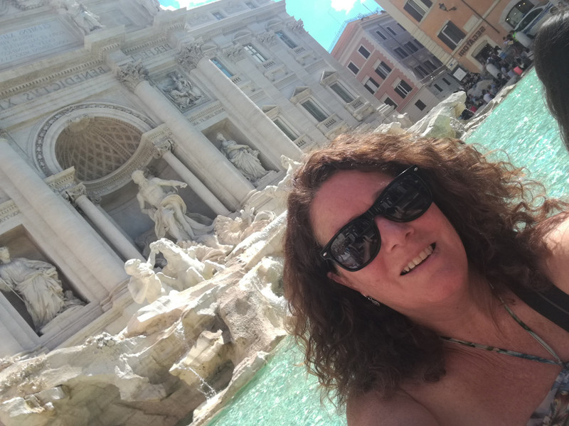 Cooling down at the Trevi Fountain