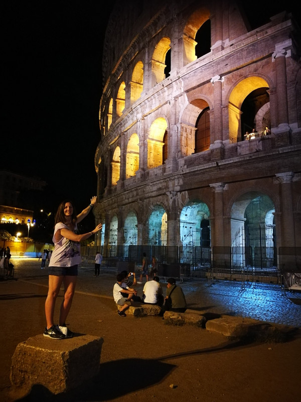 Janine holding the Colosseum up! 