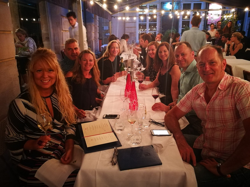 The gang at dinner - Grand Cœur Michilen star restaurant