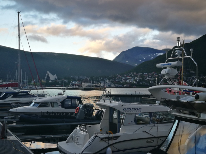 Walking around the harbour in Tromsø