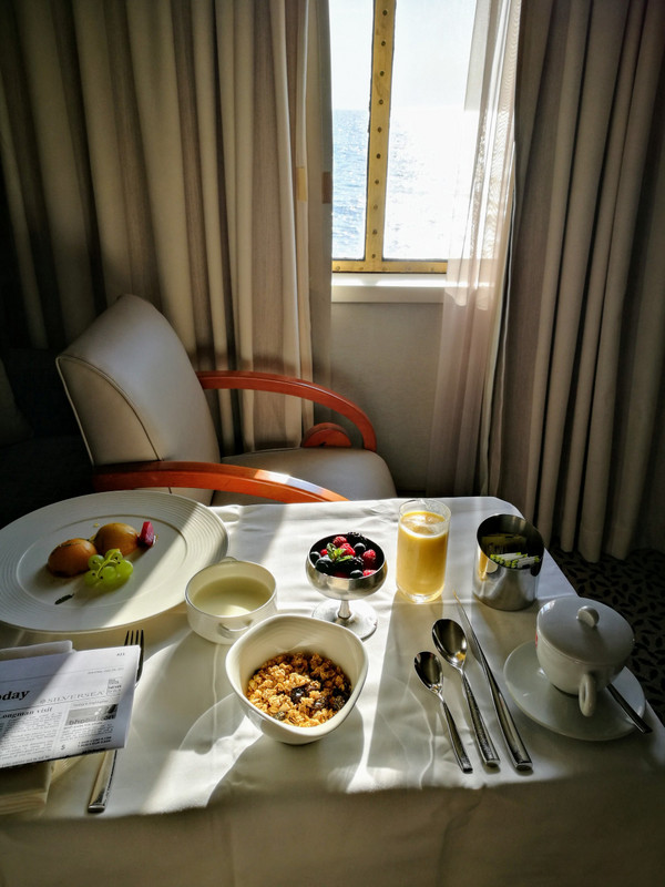 Breakfast, in my suite 