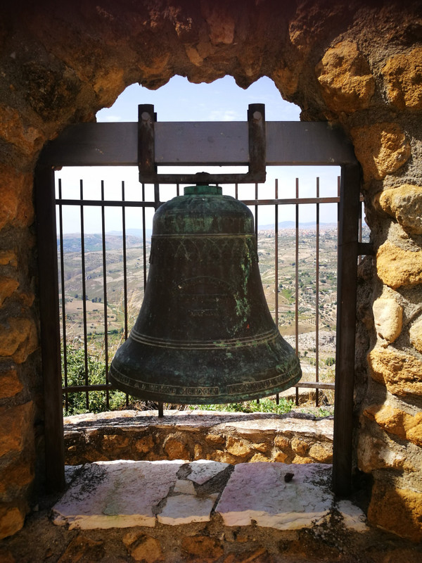 Looking through the bell to the valley below. 