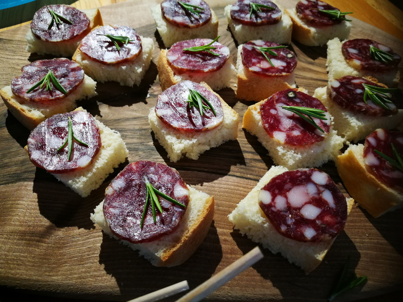 Salami with rosemary