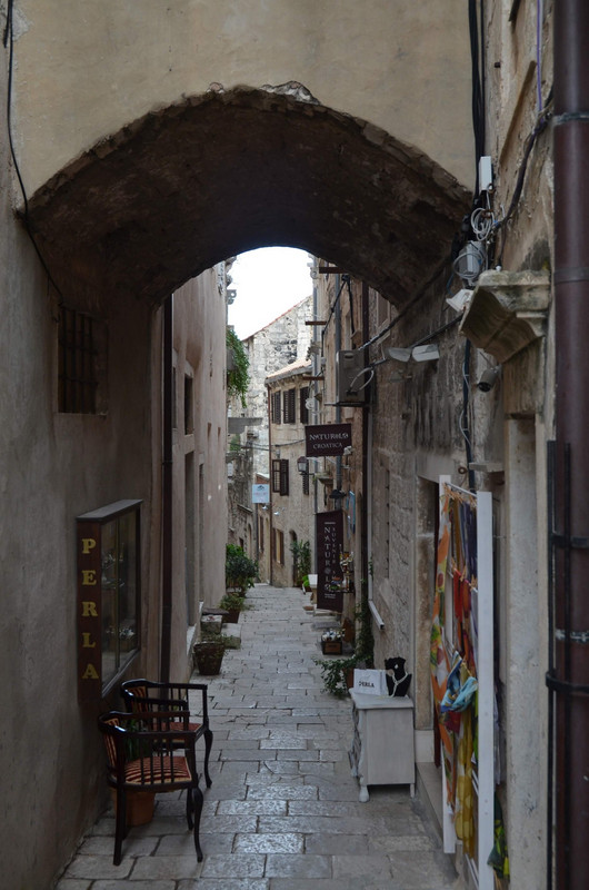 Streets in the old town of Korcula