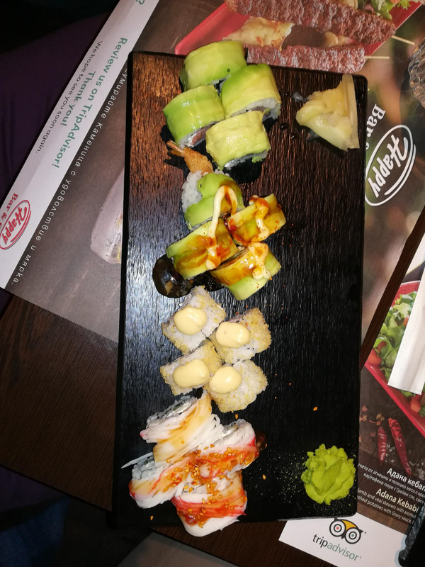 Eating sushi in varna