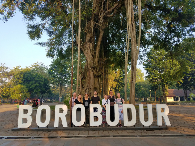 Borobudur entrance under a pretty fabulous tree