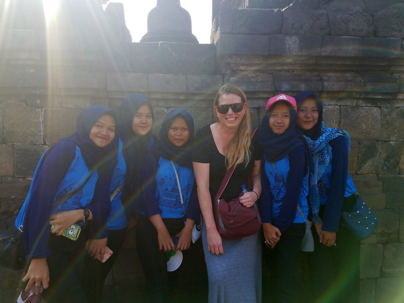 Borobudur - one of many many groups of students