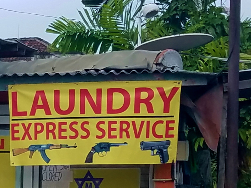 As was my routine, Bali = laundry time. I was a bit surprised when this was the sign on the closest place to my hotel (I kept walking to the next spot)