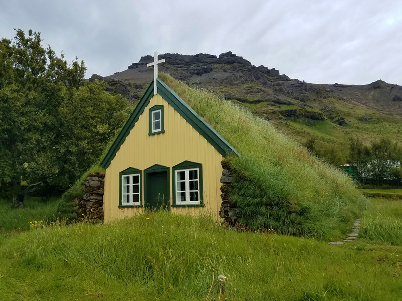 Turf church in Hof - the last one built in Iceland, I think from 1885ish