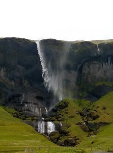 Waterfall blowing away