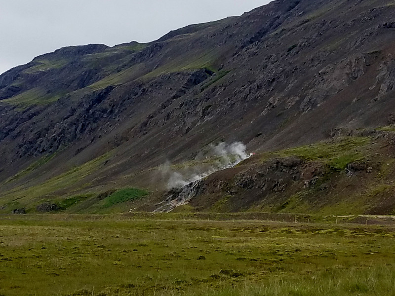 Random steaming hillside