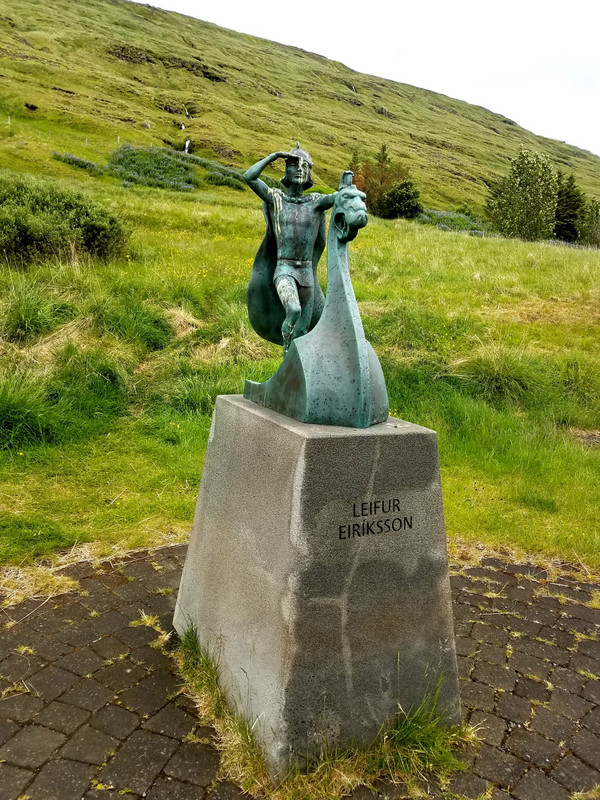 At Eiriksstadir - believed to be where Erik the Red, and his son, Leif Eriksson lived. Erik is credited with founding the first settlement in Greenland; Leif is the first European who sailed to North America 