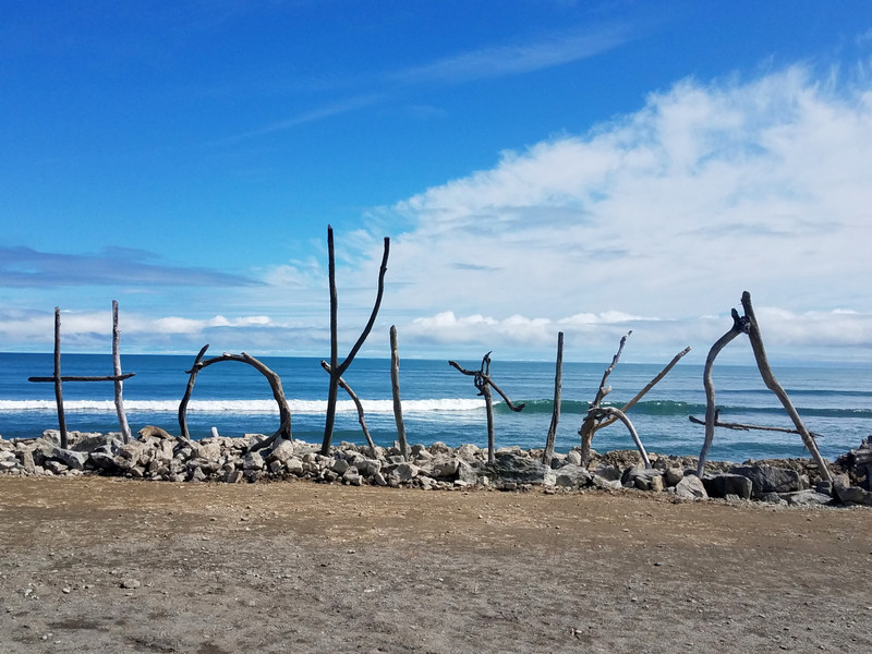 Hokitika - apparently once a year they have a contest to build the best sculpture out of driftwood