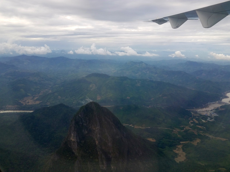Beautiful mountains flying into Luang Prabang