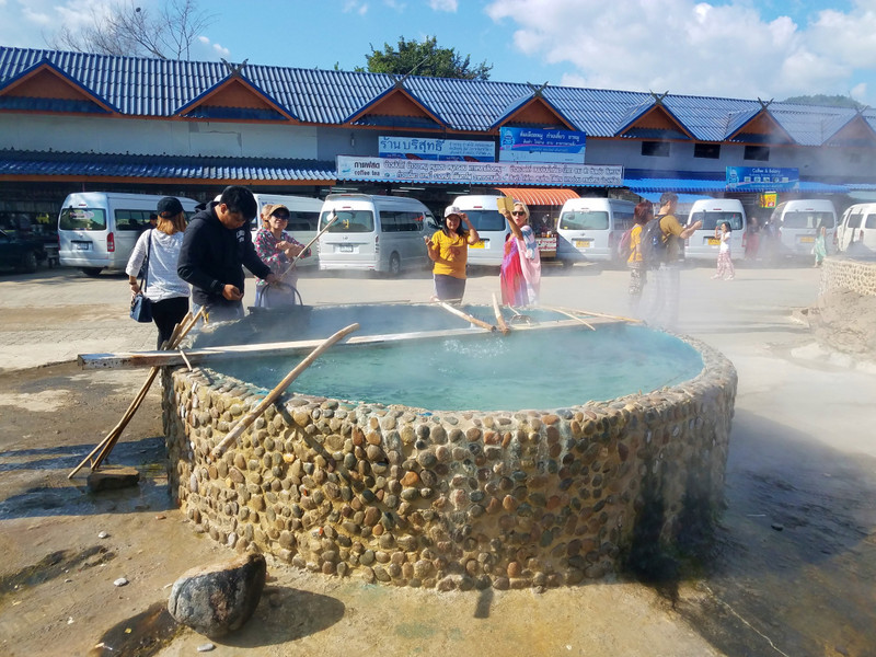 Cooking in the hot springs