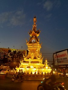 Chiang Rai clocktower - hard to capture without video, but it changes color at night (there's a light show)