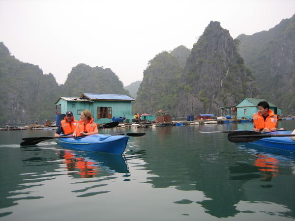 Kayaking around the Vietnamese Navy's fish farm
