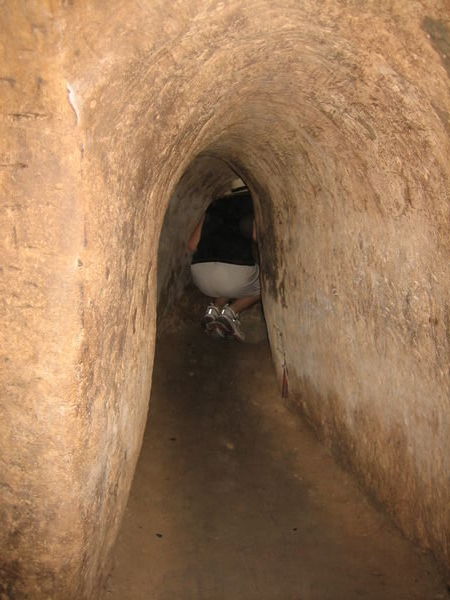 Cu Chi tunnel, thoughfully widened so that the western size model can fit in.