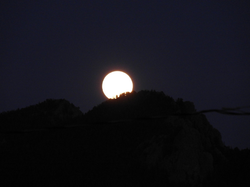 Moon rise over Estes Park