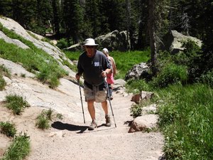 Bill hiking to Emerald Lake