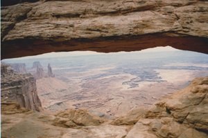 under Mesa Arch
