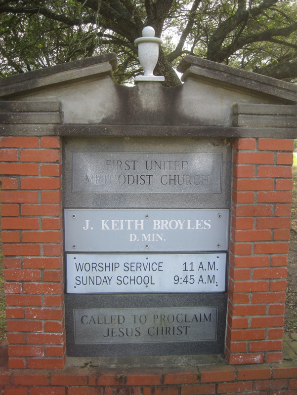 First Methodist Church sign