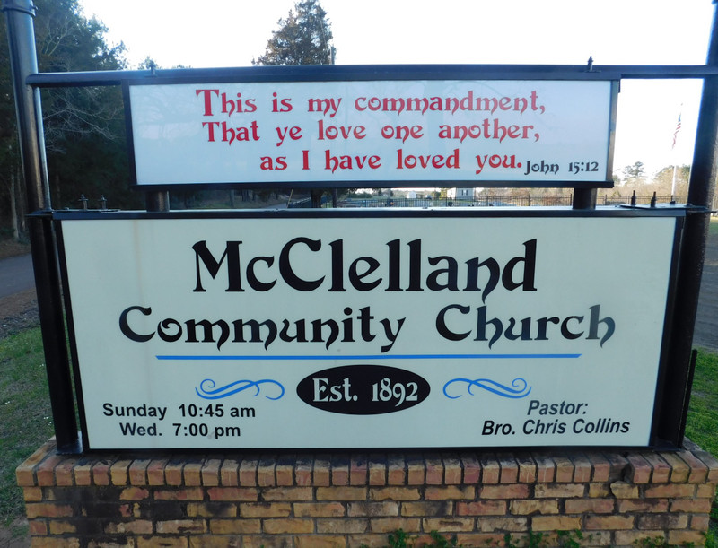 McClelland Community Church, sign