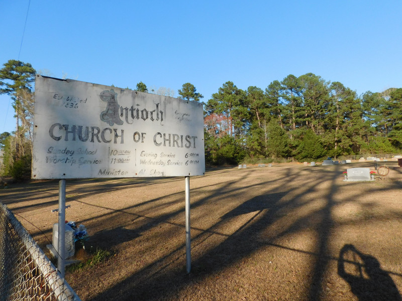 d Antioch Church & Cemetery, sign