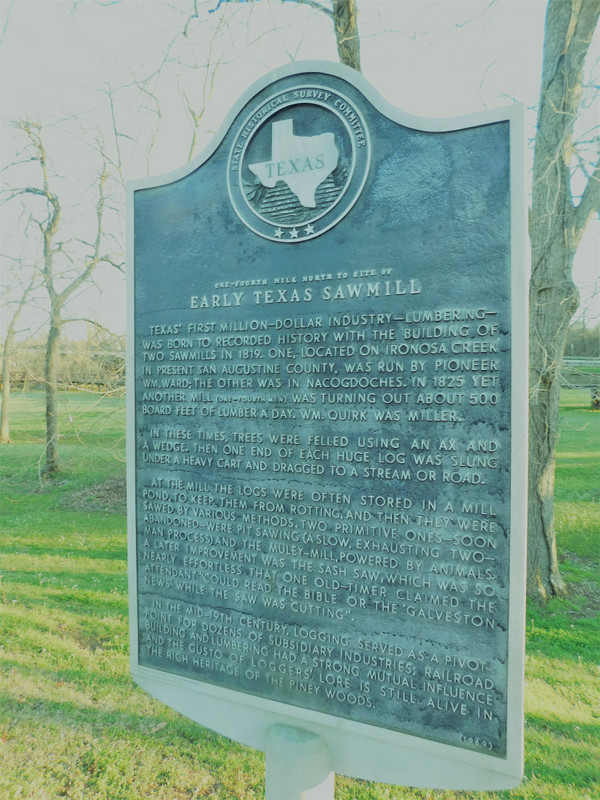 Early Texas Sawmills, HM