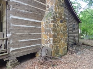 log cabin fire chimney