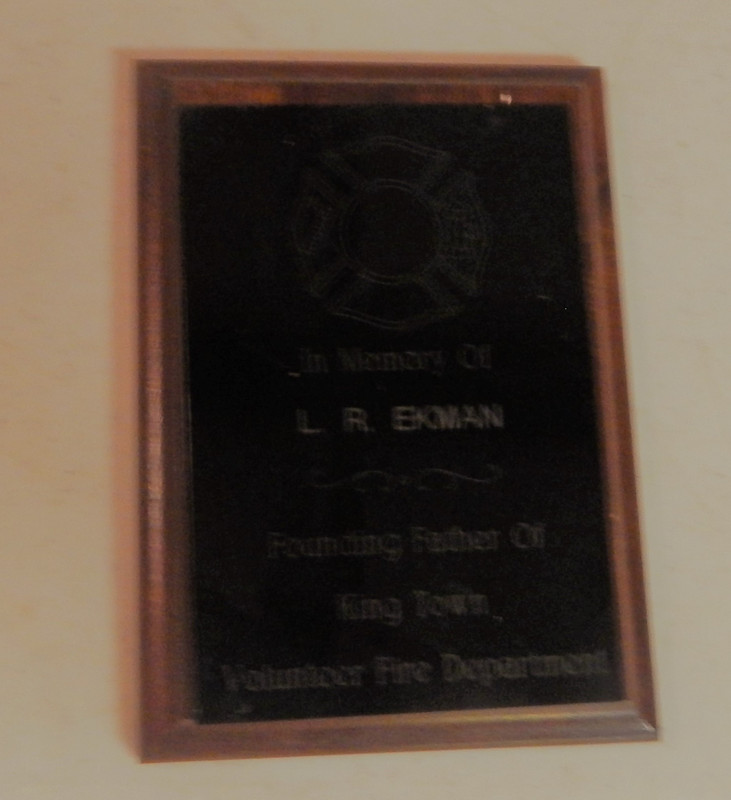 LR Ekman founder Kingtown Fire Department, 1973
