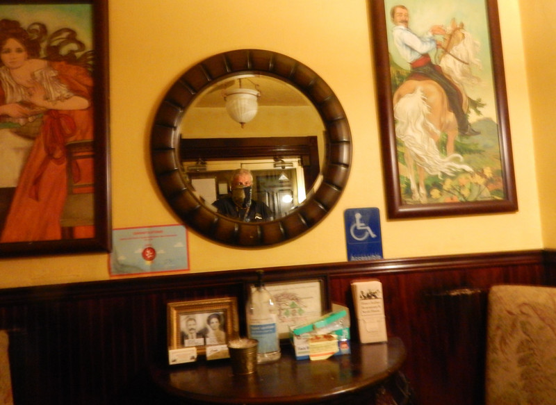 Rinos Restaurant round mirror