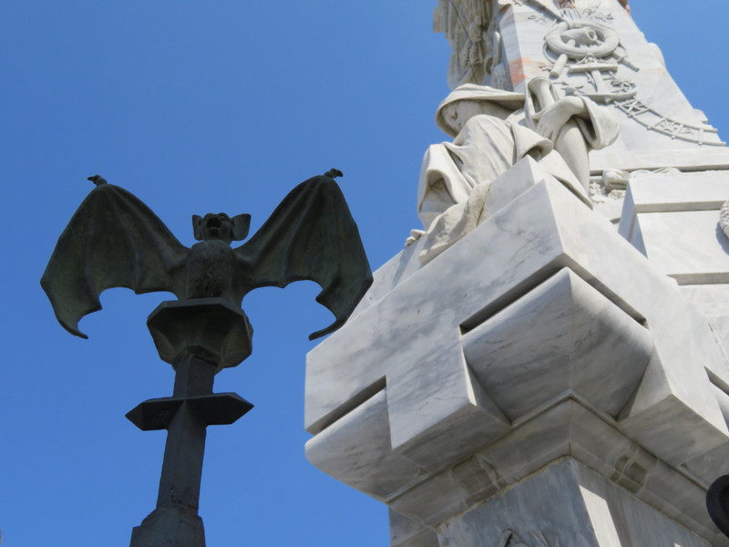 Symbolic Bat at Los Bomberos Monument