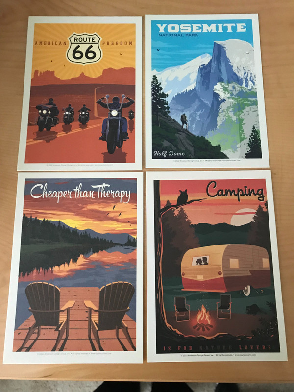New - WPA Poster - style art postcards