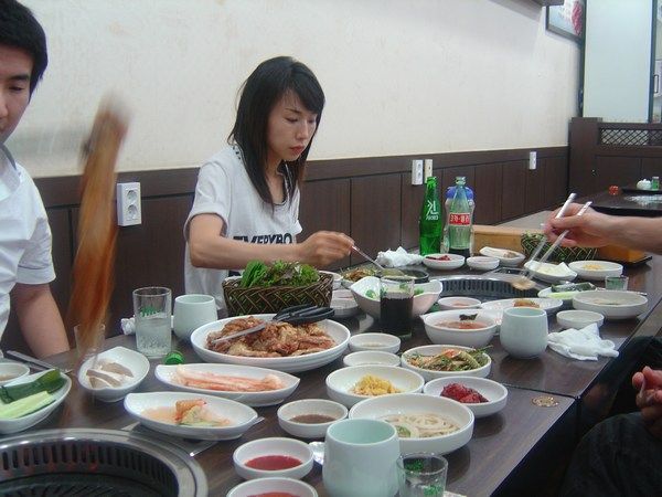 Our first Korean BBQ dinner in Ulsan