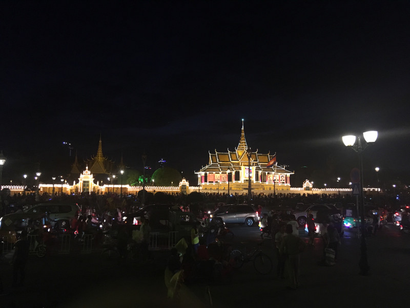 The palace lit up