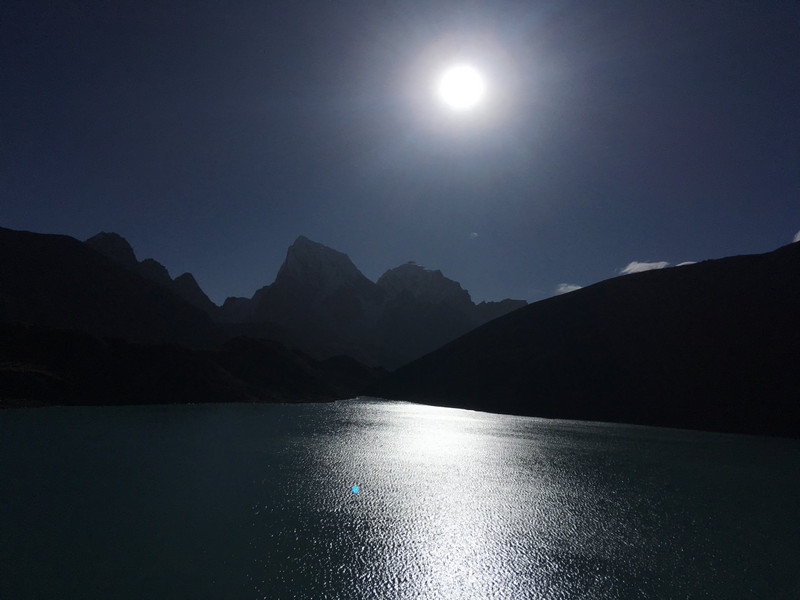 Gokyo lake as we left the village in the morning