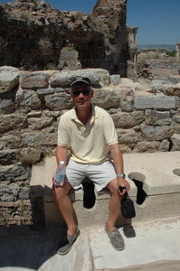 Daddy on the 2000 year old potty