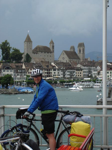 Entering Rapperswil at end of day camp here