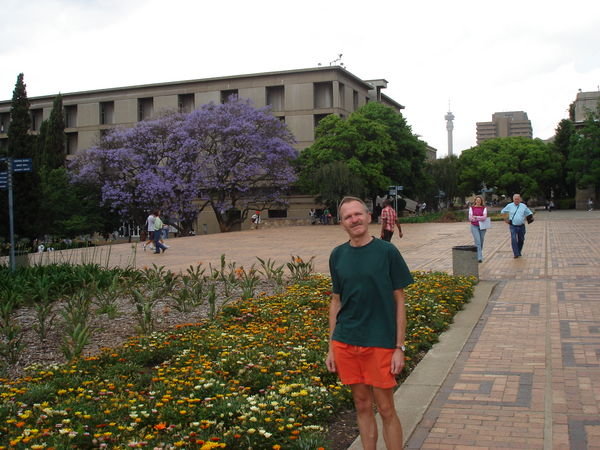 Andrew posing at Wits or Witwatersrand University in Jo