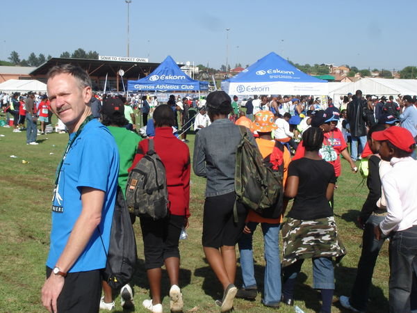 Andrew in Soweto after race entertainment