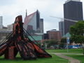 Downtown Jo'burg with sculpture in foreground 