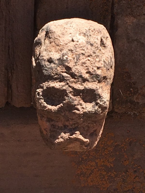 Embedded face at Tiwanaku 