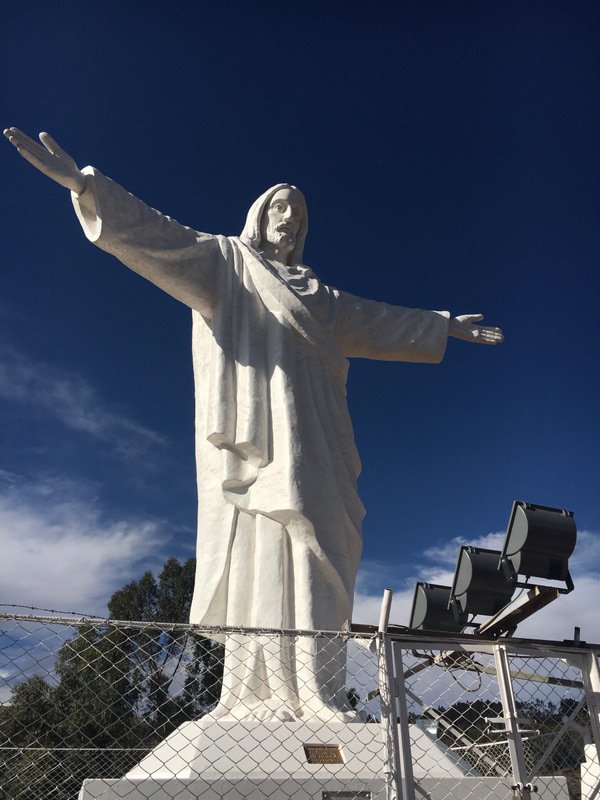 Christ statue overlooking Cusco